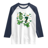 67 St Patricks Day Raglan Shirt Funny Six Seven Hands Meme