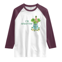 Marcus The Worm St Patricks Day Raglan Shirt I'm Sensitive