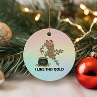 Marcus The Worm St Patricks Day Ceramic Ornament I Like This Gold