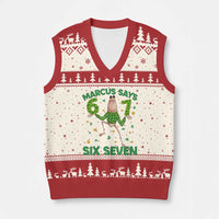 Marcus The Worm St Patricks Day V-Neck Knit Sweater Vest Funny 67 Six Seven Hands Meme