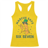 67 St Patricks Day Racerback Tank Top Funny Marcus The Worm Say Six Seven Meme