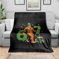67 St Patricks Day Throw Blanket Funny Bigfoot Six Seven Shamrock Party Meme