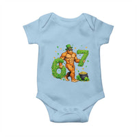 67 St Patricks Day Baby Onesie Funny Bigfoot Six Seven Shamrock Party Meme