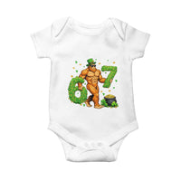 67 St Patricks Day Baby Onesie Funny Bigfoot Six Seven Shamrock Party Meme