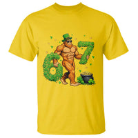 67 St Patricks Day T Shirt Funny Bigfoot Six Seven Shamrock Party Meme