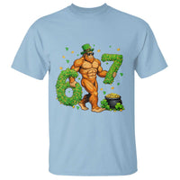 67 St Patricks Day T Shirt Funny Bigfoot Six Seven Shamrock Party Meme