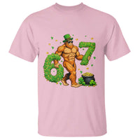 67 St Patricks Day T Shirt Funny Bigfoot Six Seven Shamrock Party Meme
