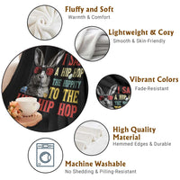 I Said A Hip Hop The Hippity To The Hip Hip Hop Throw Blanket Funny Easter Bunny Rapper Sunglasses