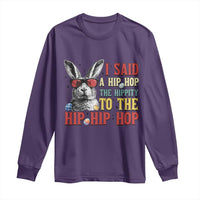 I Said A Hip Hop The Hippity To The Hip Hip Hop Long Sleeve Shirt Funny Easter Bunny Rapper Sunglasses