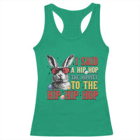 I Said A Hip Hop The Hippity To The Hip Hip Hop Racerback Tank Top Funny Easter Bunny Rapper Sunglasses