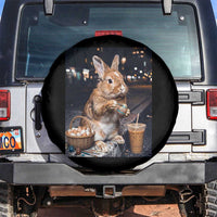 Easter Bunny Iced Coffee Spare Tire Cover Funny Rabbit Egg Painting