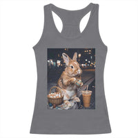 Easter Bunny Iced Coffee Racerback Tank Top Funny Rabbit Egg Painting