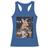 Easter Bunny Iced Coffee Racerback Tank Top Funny Rabbit Egg Painting