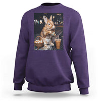Easter Bunny Iced Coffee Sweatshirt Funny Rabbit Egg Painting