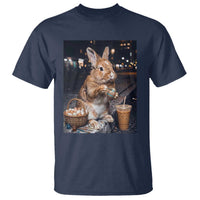 Easter Bunny Iced Coffee T Shirt Funny Rabbit Egg Painting