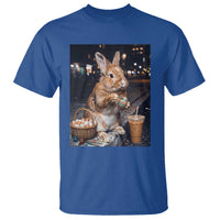 Easter Bunny Iced Coffee T Shirt Funny Rabbit Egg Painting