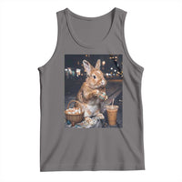 Easter Bunny Iced Coffee Tank Top Funny Rabbit Egg Painting