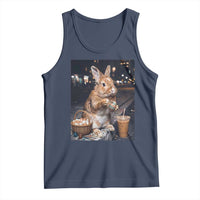 Easter Bunny Iced Coffee Tank Top Funny Rabbit Egg Painting