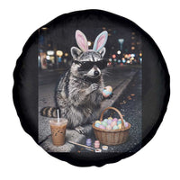 Easter Raccoon Iced Coffee Spare Tire Cover Funny Trash Panda Egg Painting