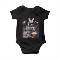 Easter Raccoon Iced Coffee Baby Onesie Funny Trash Panda Egg Painting