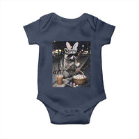 Easter Raccoon Iced Coffee Baby Onesie Funny Trash Panda Egg Painting
