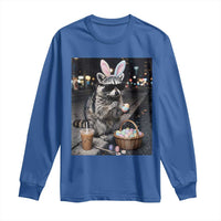 Easter Raccoon Iced Coffee Long Sleeve Shirt Funny Trash Panda Egg Painting