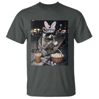 Easter Raccoon Iced Coffee T Shirt Funny Trash Panda Egg Painting