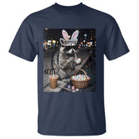 Easter Raccoon Iced Coffee T Shirt Funny Trash Panda Egg Painting