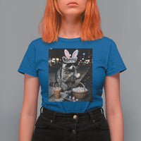 Easter Raccoon Iced Coffee T Shirt For Women Funny Trash Panda Egg Painting