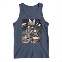 Easter Raccoon Iced Coffee Tank Top Funny Trash Panda Egg Painting