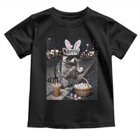 Easter Raccoon Iced Coffee Toddler T Shirt Funny Trash Panda Egg Painting