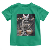 Easter Raccoon Iced Coffee Toddler T Shirt Funny Trash Panda Egg Painting