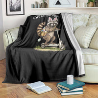 Off To The Egg Hunt Throw Blanket Funny Easter Raccoon