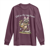 Off To The Egg Hunt Long Sleeve Shirt Funny Easter Raccoon