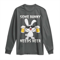 Funny Easter Bunny Drinking Beer Long Sleeve Shirt Some Bunny Needs Beer