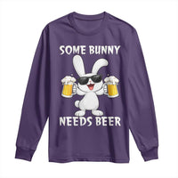 Funny Easter Bunny Drinking Beer Long Sleeve Shirt Some Bunny Needs Beer