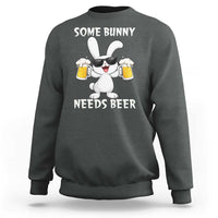 Funny Easter Bunny Drinking Beer Sweatshirt Some Bunny Needs Beer