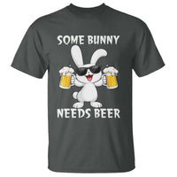 Funny Easter Bunny Drinking Beer T Shirt Some Bunny Needs Beer