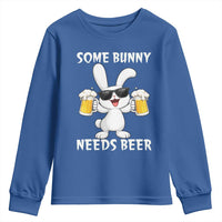 Funny Easter Bunny Drinking Beer Youth Sweatshirt Some Bunny Needs Beer