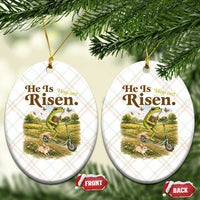 He Is Risen Hop On Ceramic Ornament Christian Easter Frog