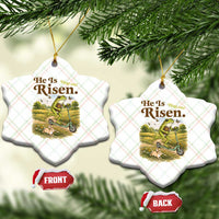 He Is Risen Hop On Ceramic Ornament Christian Easter Frog