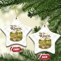 He Is Risen Hop On Ceramic Ornament Christian Easter Frog