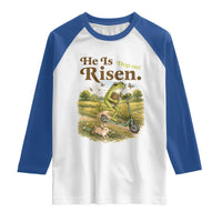 He Is Risen Hop On Raglan Shirt Christian Easter Frog
