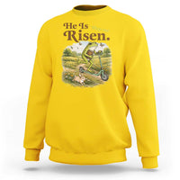 He Is Risen Hop On Sweatshirt Christian Easter Frog