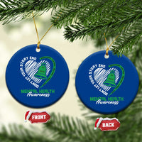 Mental Health Awarenes Ceramic Ornament Green Ribbon Inspirational Psychologist Therapist