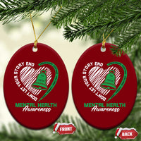 Mental Health Awarenes Ceramic Ornament Green Ribbon Inspirational Psychologist Therapist