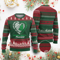 Mental Health Awarenes Ugly Christmas Sweater Green Ribbon Inspirational Psychologist Therapist