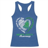 Mental Health Awarenes Racerback Tank Top Green Ribbon Inspirational Psychologist Therapist