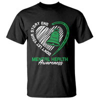 Mental Health Awarenes T Shirt Green Ribbon Inspirational Psychologist Therapist