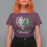 Mental Health Awarenes T Shirt For Women Green Ribbon Inspirational Psychologist Therapist